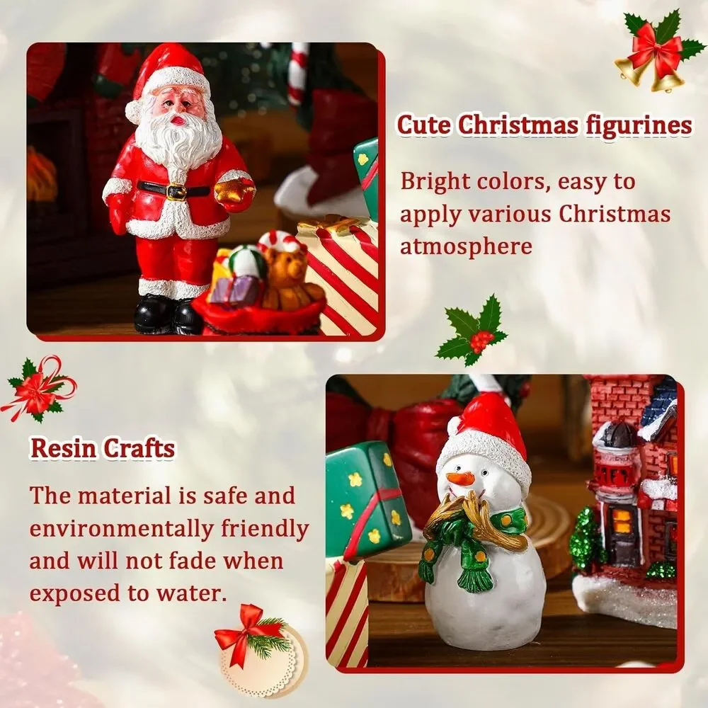 9 Pcs Christmas Aquarium Decorations - Fish Tank Heavy Figures Multicolor NEW